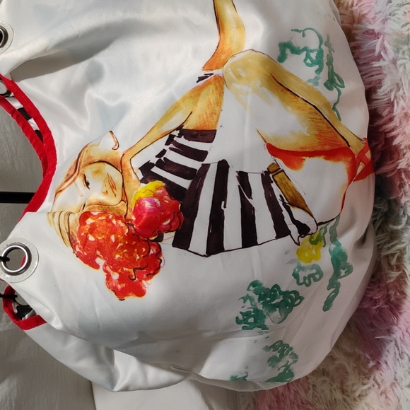 DSW Designer Vintage Satin Large Tote Shopper Bag Like New - Picture 2 of 15